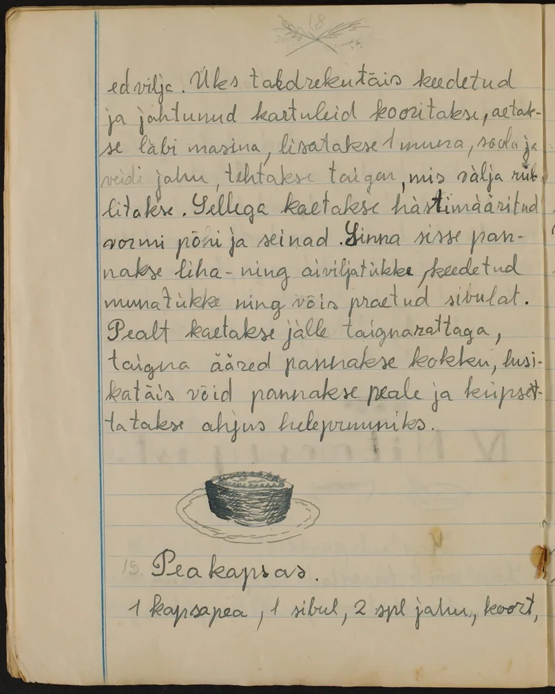 ERA.5068.1.37. K. Kirme poolt emale kingituseks koostatud toiduretseptide kogu (1940ndad?)