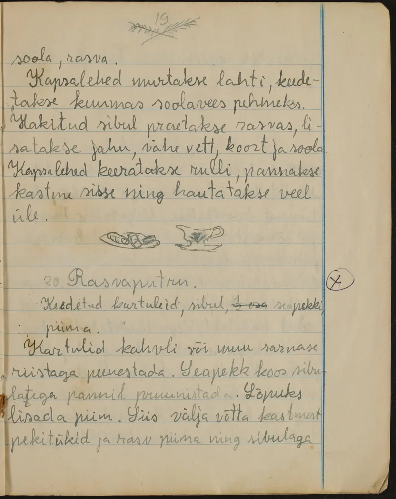 ERA.5068.1.37. K. Kirme poolt emale kingituseks koostatud toiduretseptide kogu (1940ndad?)